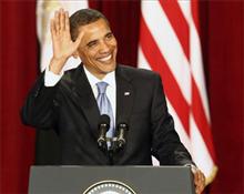 Obama lors de son discours du Caire. 